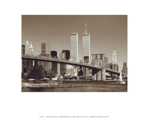 WTC Over Brooklyn Bridge Day by Igor Maloratsky Wall Art Décor 8 x 10 Art Print