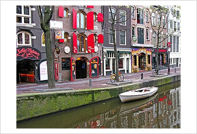 White Boat in Red Light District by Igor Maloratsky Wall Art Décor 13 x 19 Art Print