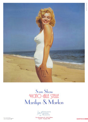 Marilyn Monroe, Amagansett, NY, 1957 Marilyn & Marlon Exhibition Poster, 2006 by Sam Shaw Wall Art Décor 27 1/2 x 19 5/8 Art Print