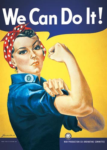 Rosie the Riveter: We Can Do It! by J. Howard Miller Wall Art Décor 36 x 24 Art Print