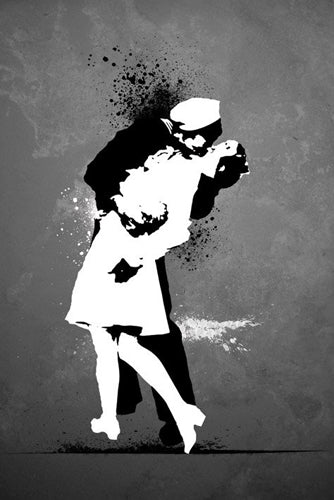 War's End Kiss Graffiti by Anon Wall Art Décor 36 x 24 Art Print
