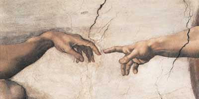 The Creation of Adam Detail by Michelangelo Buonarroti Wall Art Décor 19 5/8 x 39 3/8 Art Print