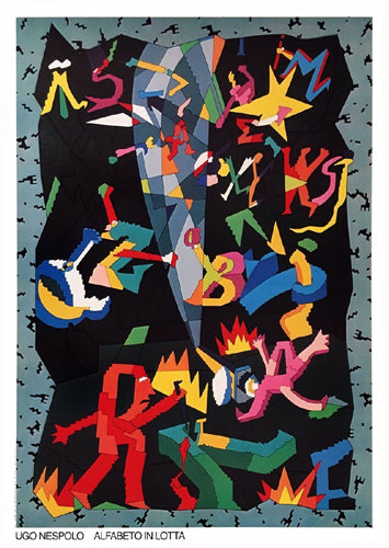 Alfabeto in Lotta by Ugo Nespolo Wall Art Décor 33 7/8 x 24 Art Print