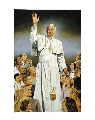 A Blessing to All People - Pope John Paul II by Tom Simonton Wall Art Décor 20 x 16 Art Print