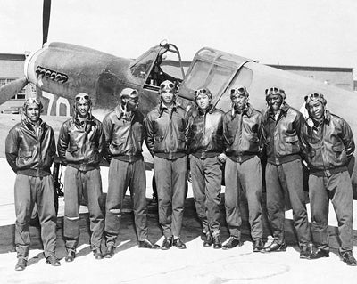 Tuskegee Airmen Posed with P-40 Warhawk, 1945 by McMahan Photo Archive Wall Art Décor 8 x 10 Art Print