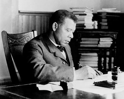 Booker T. Washington at Desk, Tuskegee Institute, c. 1890-1910 by McMahan Photo Archive Wall Art Décor 8 x 10 Art Print