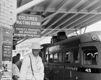 Segregated Bus Stop, Durham, North Carolina, 1940 by McMahan Photo Archive Wall Art Décor 8 x 10 Art Print