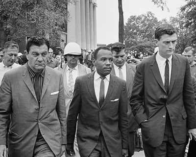 James Meredith, First African American Student at University of Mississippi, with US Marshals, 1962 by McMahan Photo Archive Wall Art Décor 8 x 10 Art Print