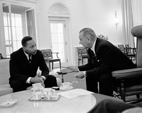 Martin Luther King Jr. and President Lyndon Johnson, Oval Office, 1963 by McMahan Photo Archive Wall Art Décor 8 x 10 Art Print