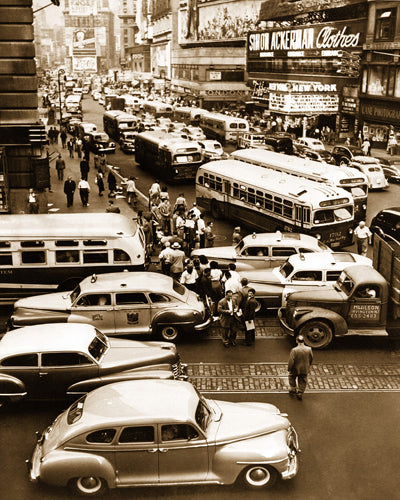 43rd Street & Broadway, Times Square, 1948 by McMahan Photo Archive Wall Art Décor 10 x 8 Art Print