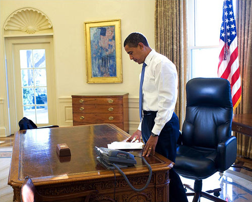 President Barack Obama, First Day in Oval Office, January 21, 2009 by McMahan Photo Archive Wall Art Décor 8 x 10 Art Print