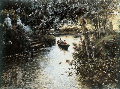A River Landscape by Manuel Garcia Rodriguez - Scenic Wall Art Print for Your Home Décor