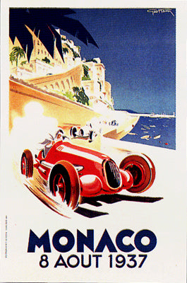 Monaco 1937 by Geo Ham: Vintage Grand Prix Racing Poster