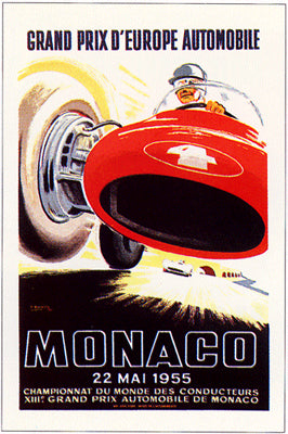 Monaco 1955 Art Print by J. Ramel | Vintage Travel Wall Art Decor
