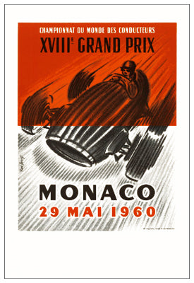 Monaco 1960 Rene Lorenzi Art Print - Vintage Travel Poster Wall Decor