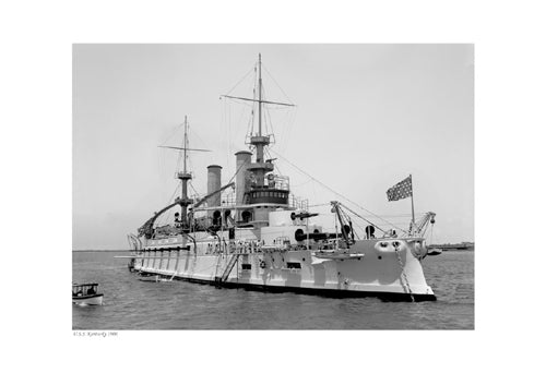 USS Kentucky, 1900 - Vintage Naval Wall Art Print | Historical Ship Décor