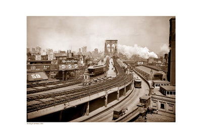 Brooklyn Terminal, 1903 Sepia Art Print | Vintage NYC Photography Wall Art Decor