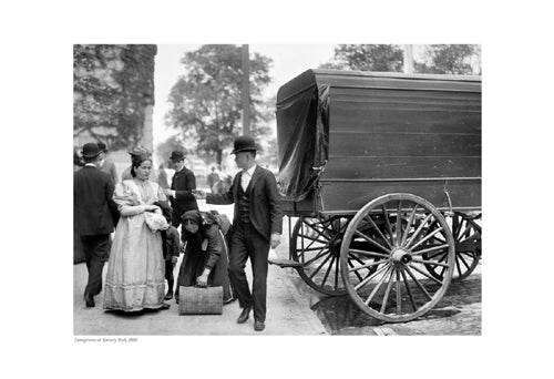 Immigrants at Battery Park, 1900 - Vintage Historical Wall Art Print