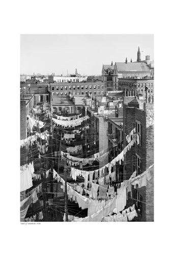 Yard of Tenement, 1910 Art Print - Vintage Urban Wall Art Décor