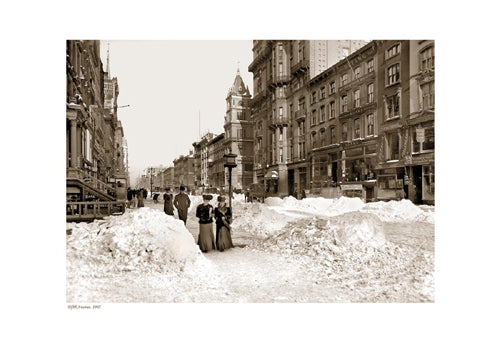 Fifth Avenue, 1905 Sepia Art Print - Vintage NYC Wall Art Decor - 13x19 " Sepia Photography Print for Home & Office