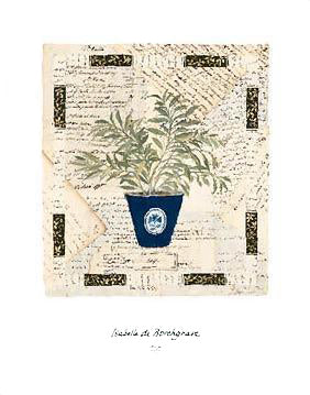 Sage Letters by Isabelle de Borchgrave: Modern Abstract Art Print