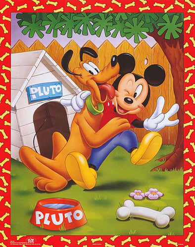 Mickey & Pluto Art Print by Walt Disney - Charming Wall Art Decor