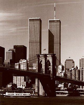 World Trade Center / Brooklyn Bridge by Walter Gritsik | NYC Landmark Art Print