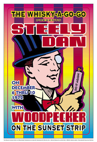 Steely Dan 1972 Whisky-A-Go-Go Los Angeles Art Print by Dennis Loren - Vintage Music Wall Decor