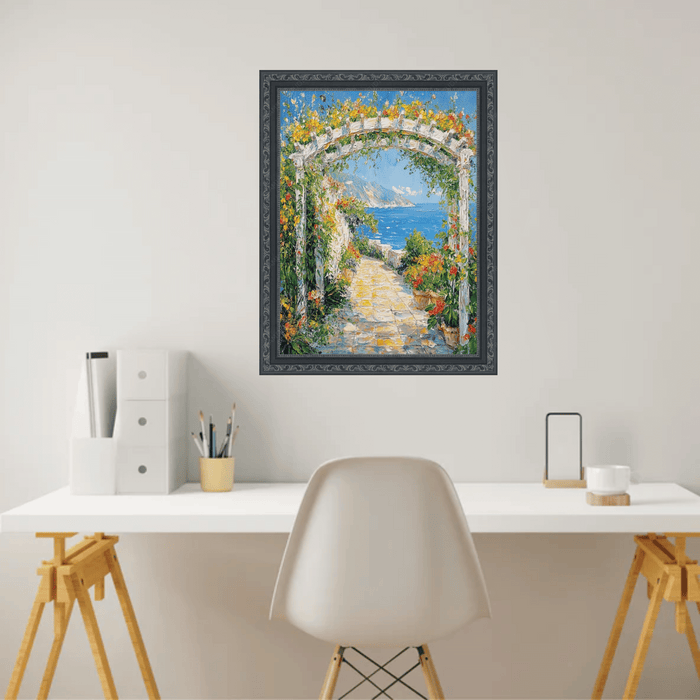 20x24 Frame Ornate Beaded Scoop Black Picture Frame Cris Cross