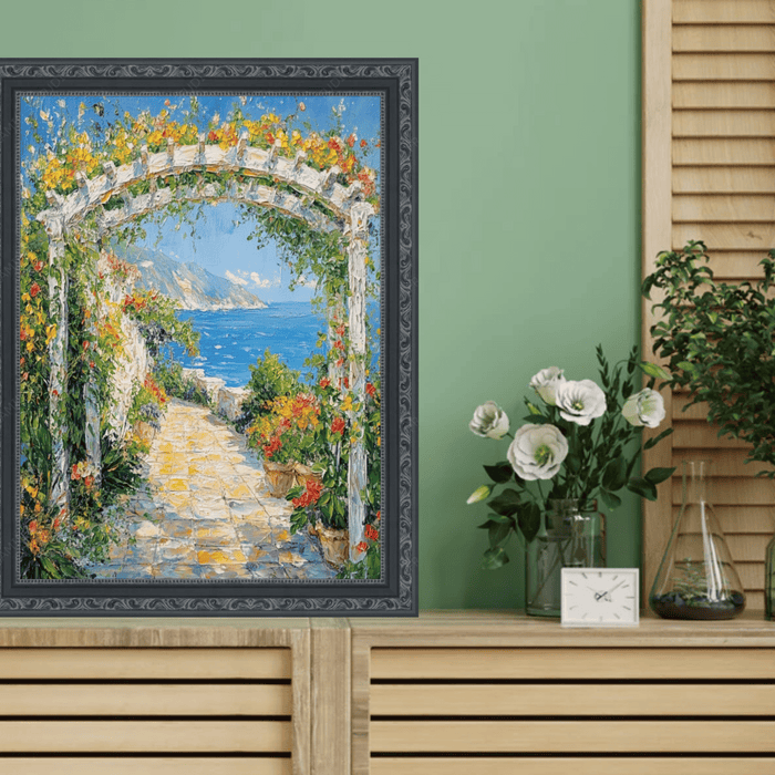 32x48 Frame Ornate Beaded Scoop Black Picture Frame Cris Cross