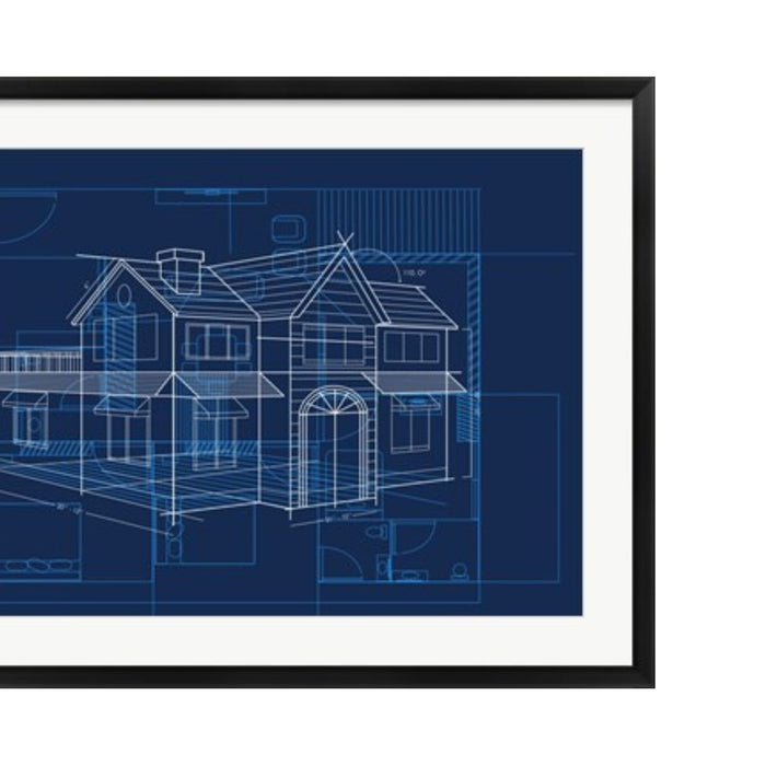 Architectural Blueprints Frames or Patent Drawings Picture Frames Matted 24x36 Inch
