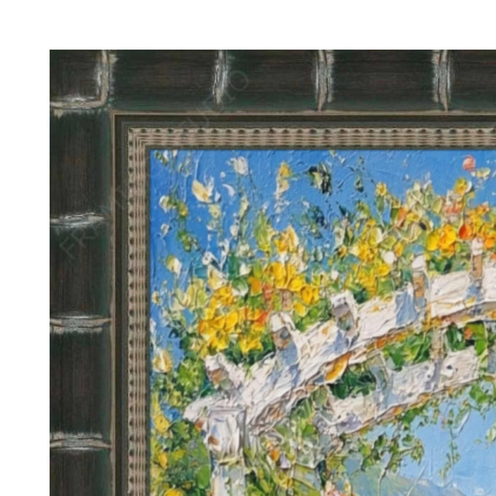 32x48 Frame Boho Black Bamboo Wood Picture Frame