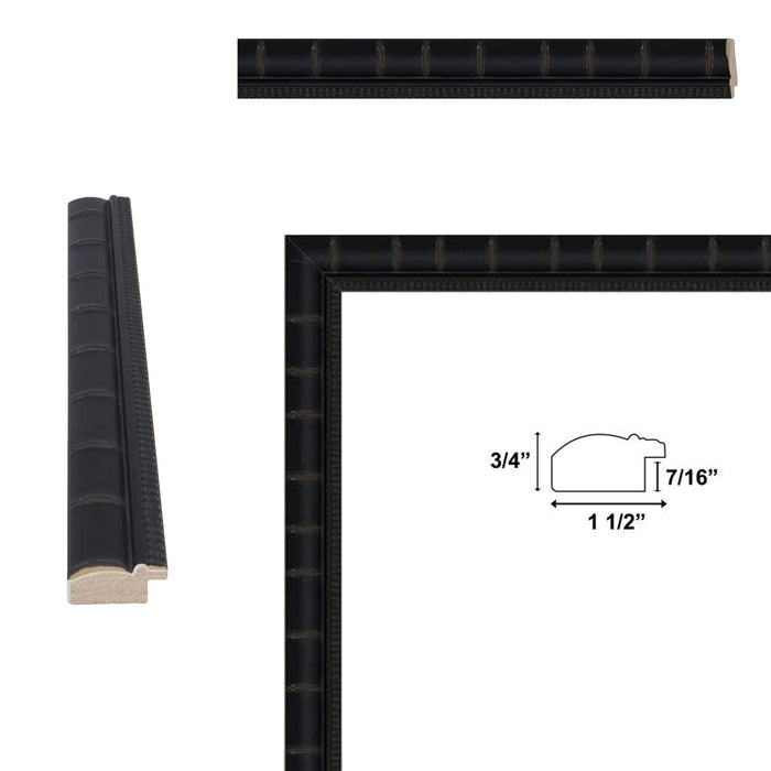 32x48 Frame Boho Black Bamboo Wood Picture Frame