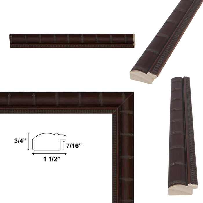 12x18 Frame Boho Dark Brown Bamboo Picture Frame