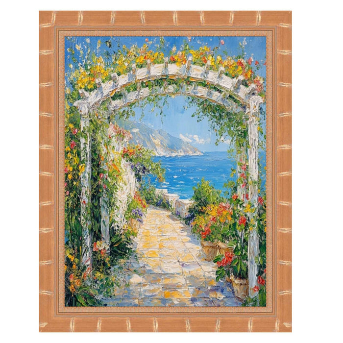 32x48 Frame Boho Gold Bamboo Wood Picture Frame