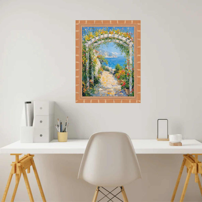 32x48 Frame Boho Gold Bamboo Wood Picture Frame