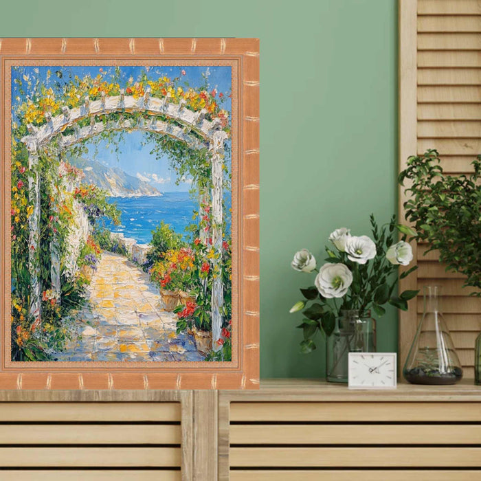 32x48 Frame Boho Gold Bamboo Wood Picture Frame