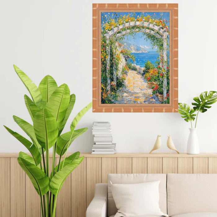 Boho Gold Bamboo Wood Picture Frame 