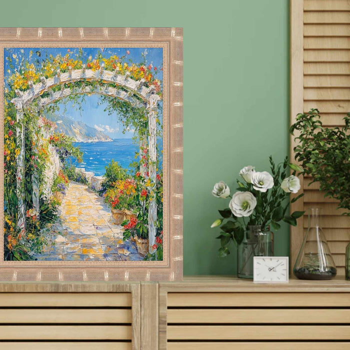 32x48 Frame Boho Silver Bamboo Wood Picture Frame