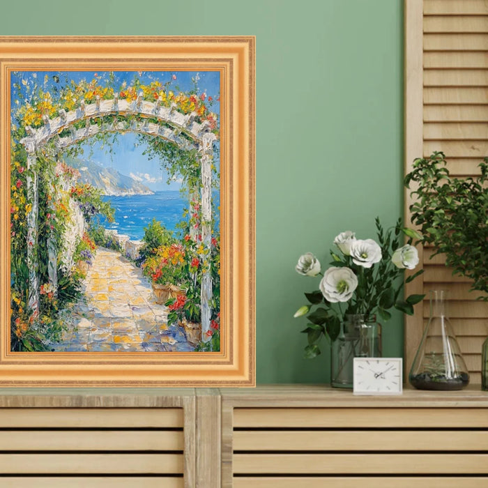 12x16 Frame Bright Gold Leaf Wave Picture Frame - Business Frame