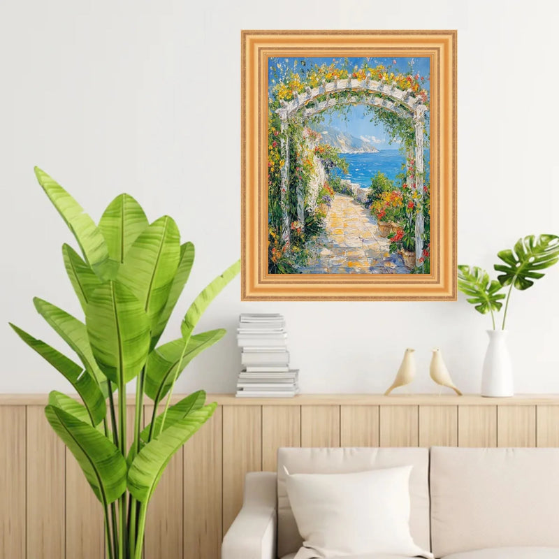 13x17 Frame Bright Gold Leaf Wave Picture Frame - Business Frame