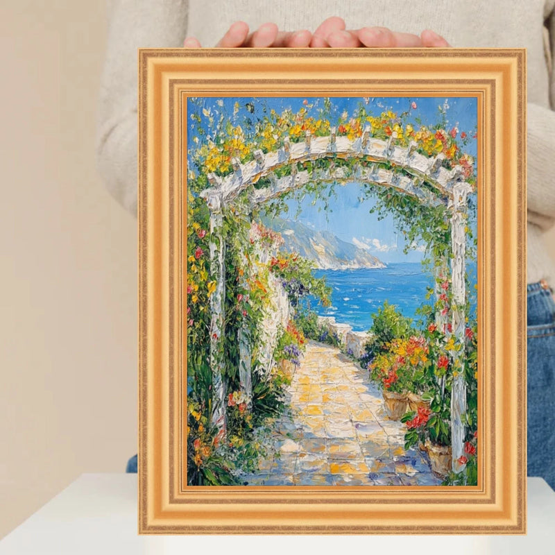 22x30 Frame Bright Gold Leaf Wave Picture Frame - Business Frame