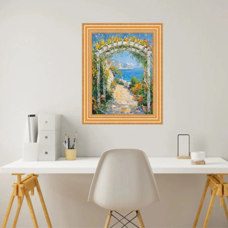 27x27 Frame Bright Gold Leaf Wave Picture Frame - Business Frame