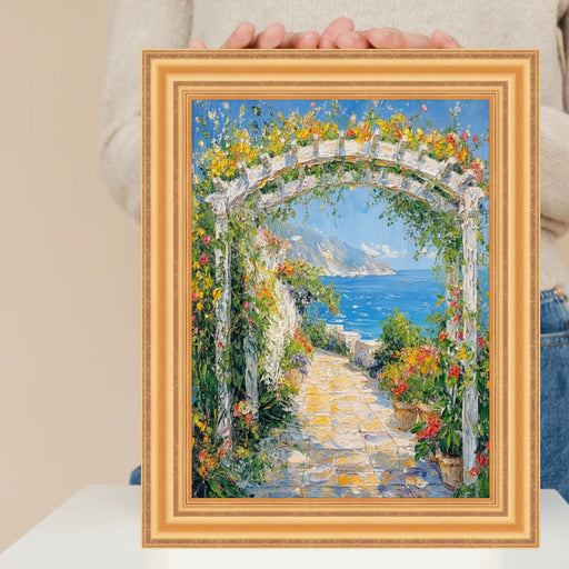 32x48 Frame Bright Gold Leaf Wave Picture Frame - Business Frame