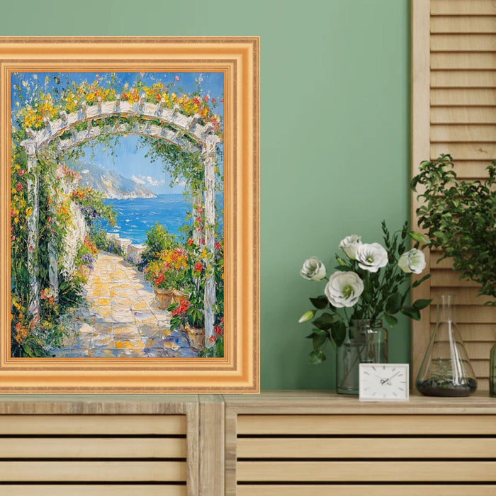 32x48 Frame Bright Gold Leaf Wave Picture Frame - Business Frame