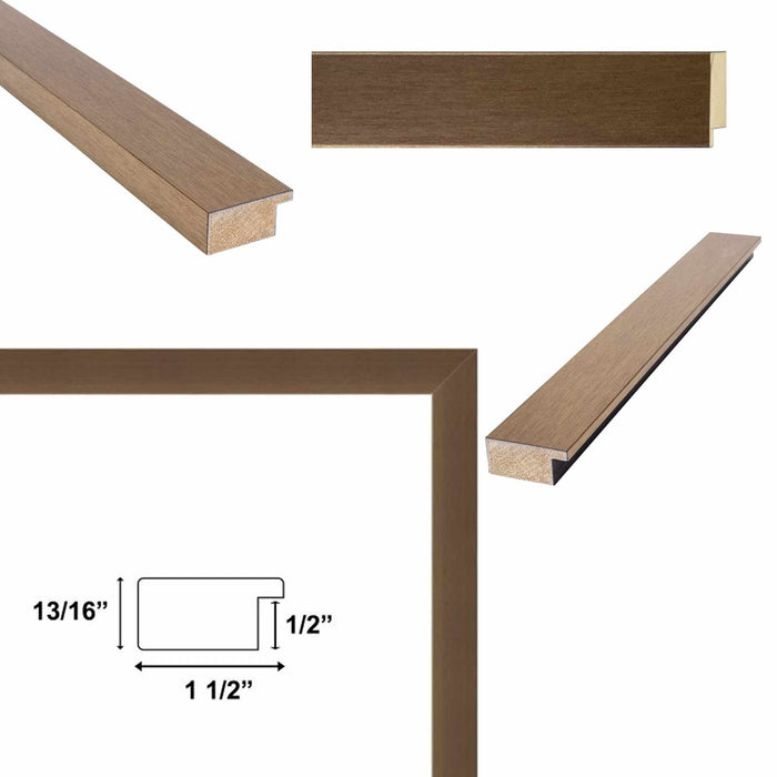 32x48 Frame Brushed Gold Metal Bronze Picture Frame