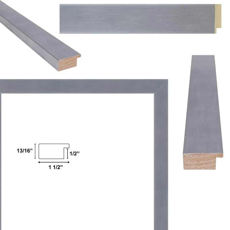 18x24 Frame Brushed Silver Metal Pewter Picture Frame