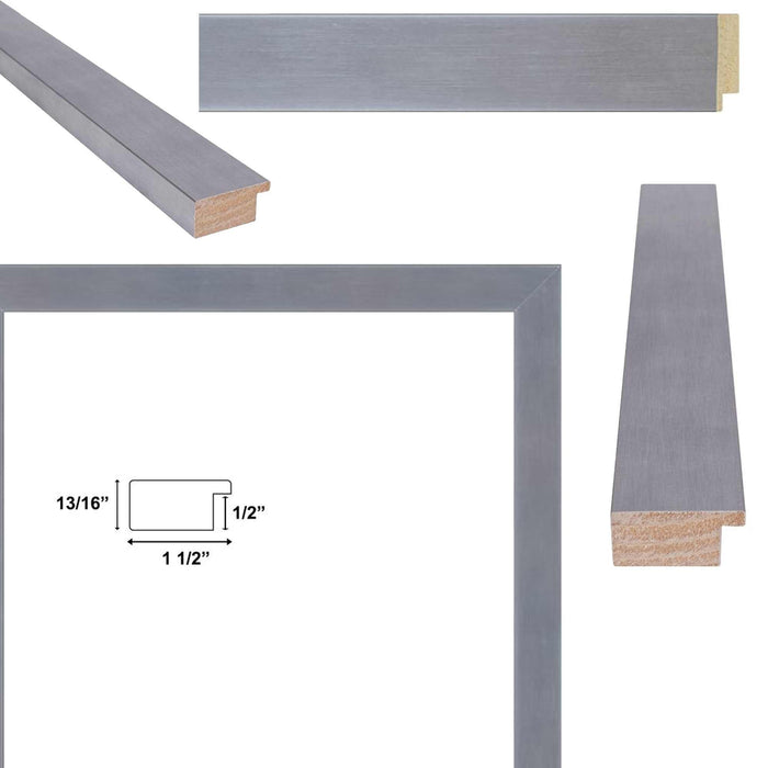 32x48 Frame Brushed Silver Metal Pewter Picture Frame