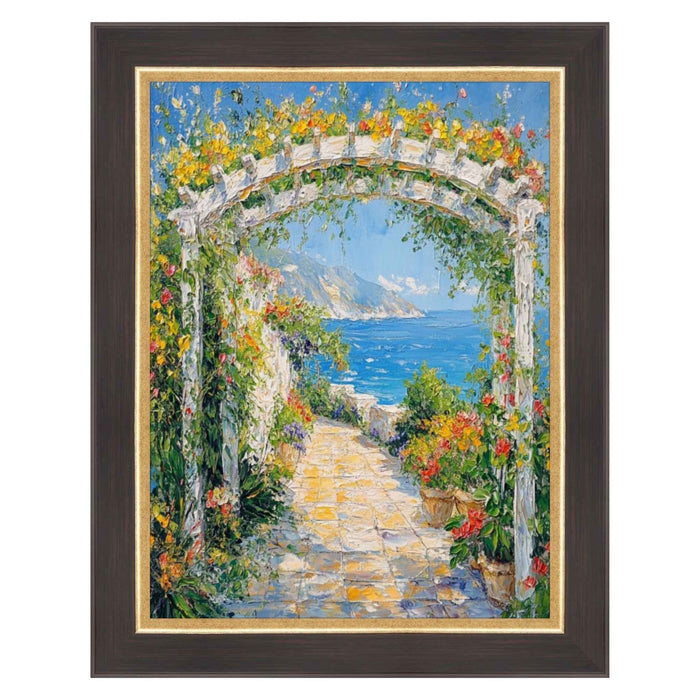 32x48 Frame Cafe Wood Tone With Gold Lip Picture Frame