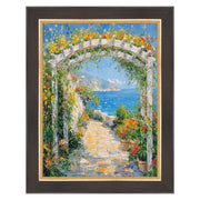 28x28 Frame Cafe Wood Tone With Gold Lip Picture Frame